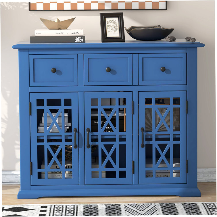 Zohe 3 Door Vintage Accent Cabinet Entryway Cabinet Console Cabinet